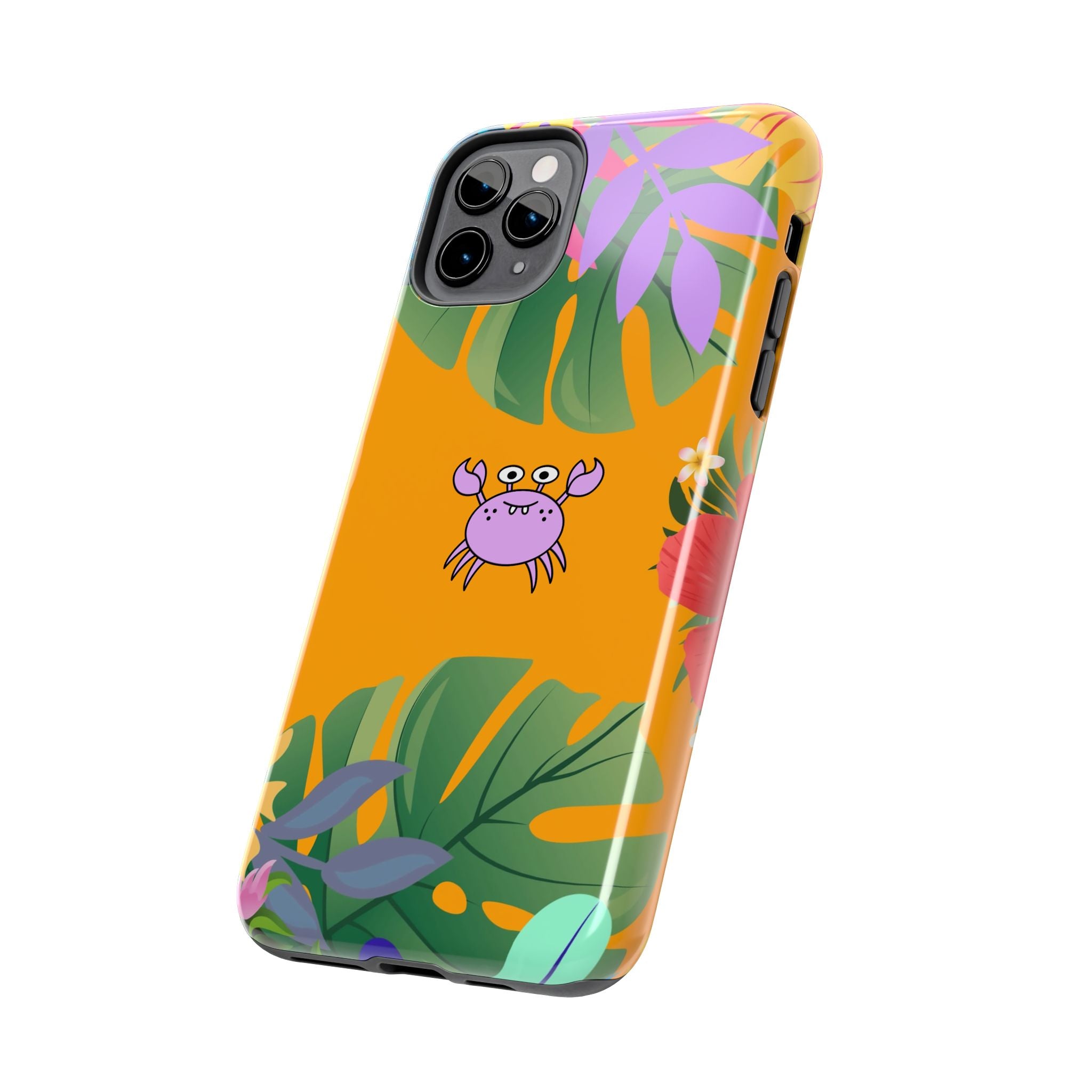 Tropical Floral Crab Tough Phone Case