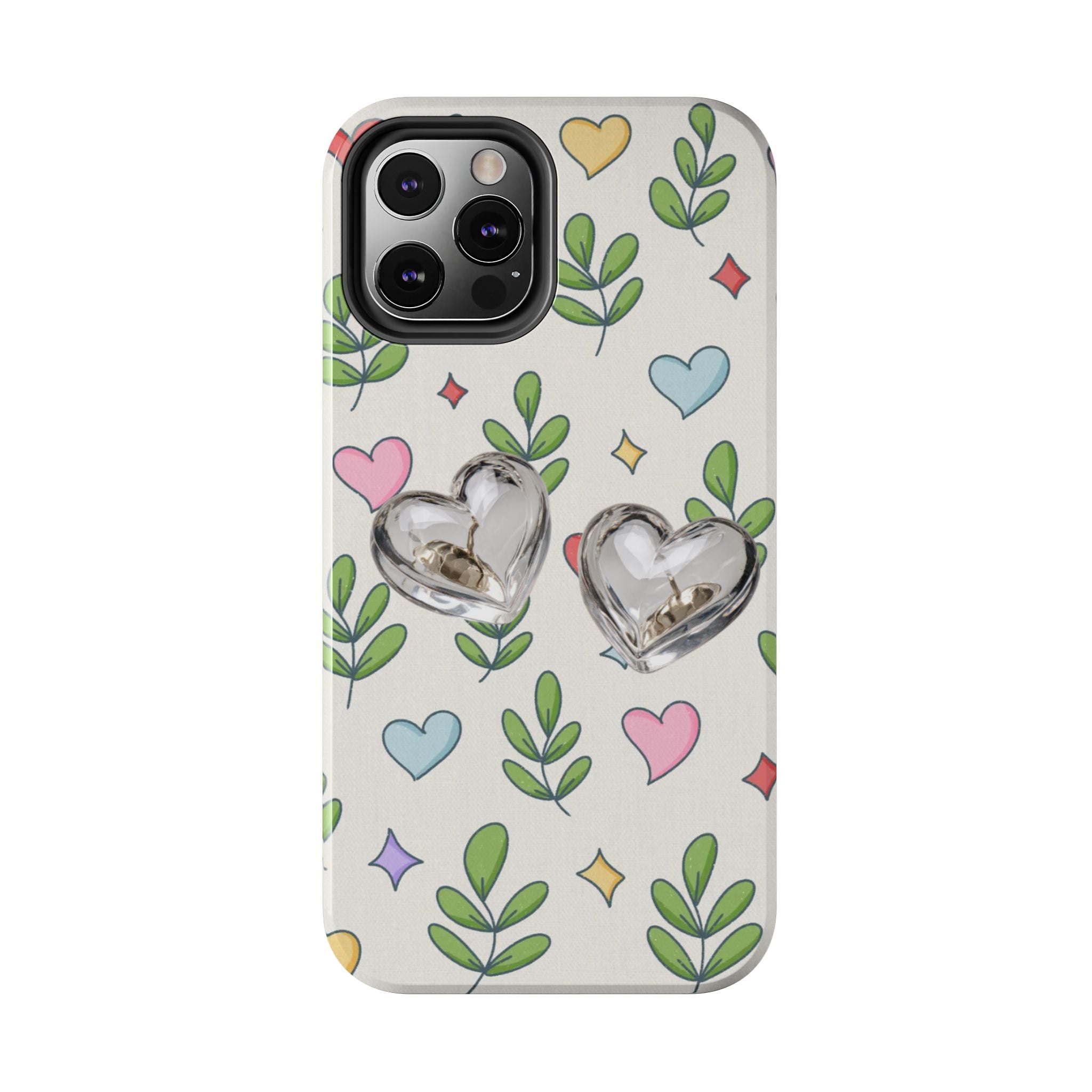 Floral Hearts Tough Phone Case