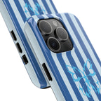 Blue Striped Butterfly Tough Phone Case