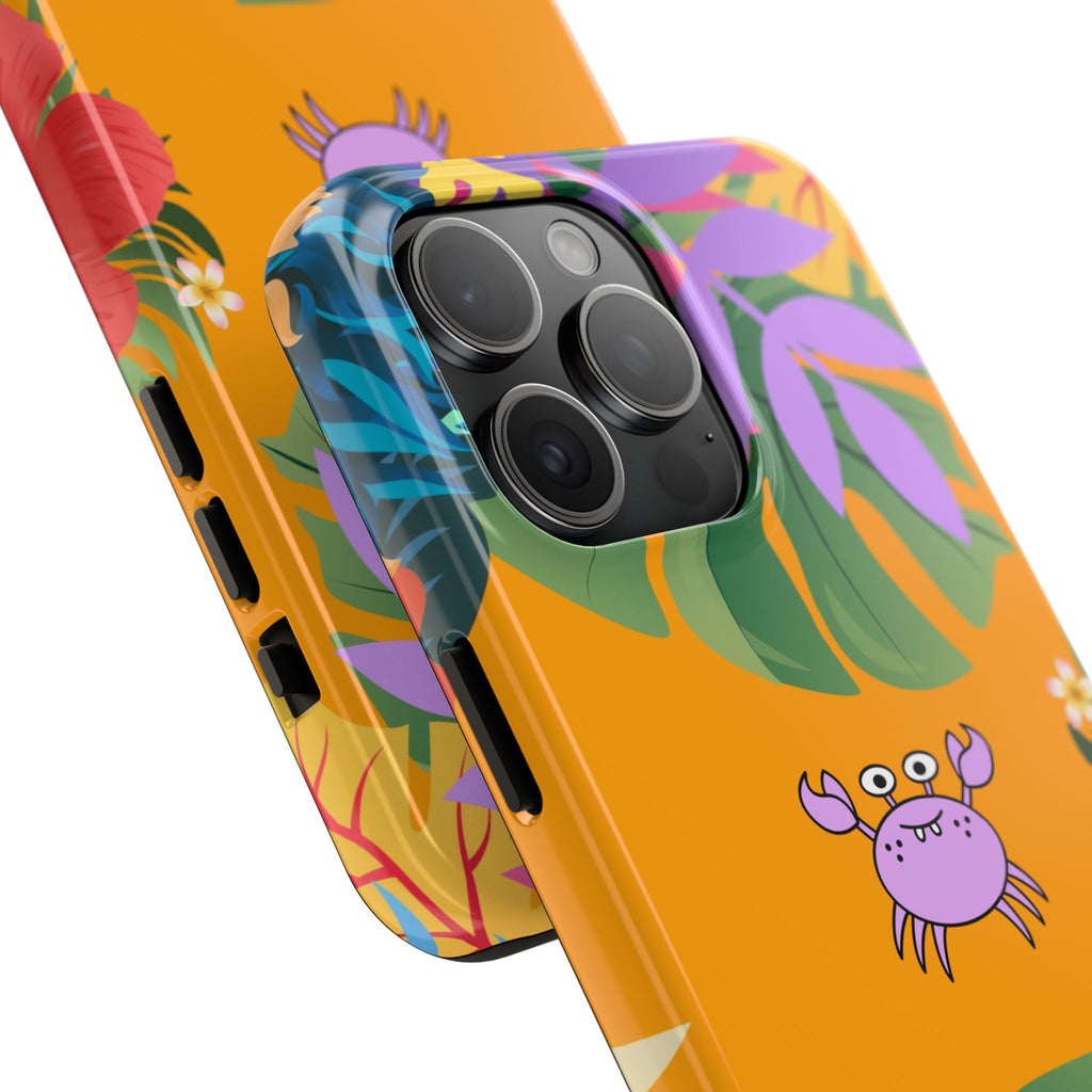 Tropical Floral Crab Tough Phone Case