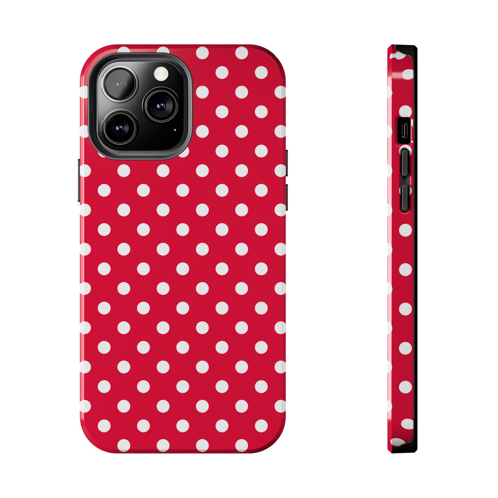 Red & White Polka Dot Tough Phone Cases