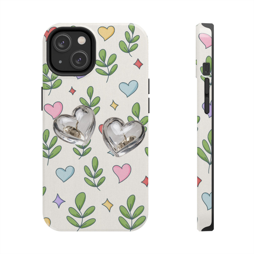Floral Hearts Tough Phone Case