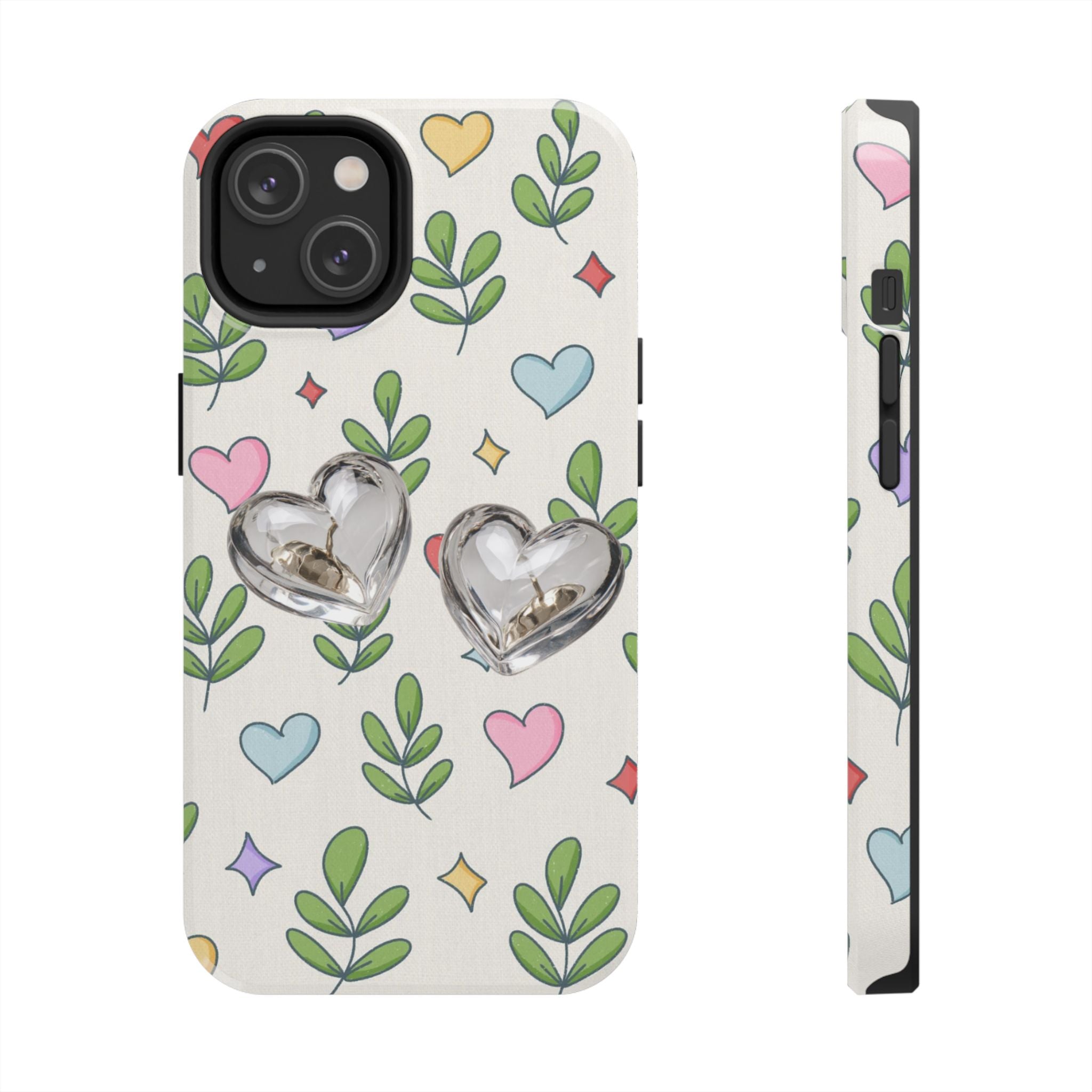 Floral Hearts Tough Phone Case