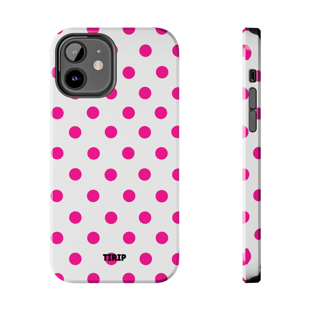 Pink & White Polka Dot Tough Phone Case