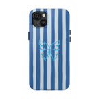 Blue Striped Butterfly Tough Phone Case