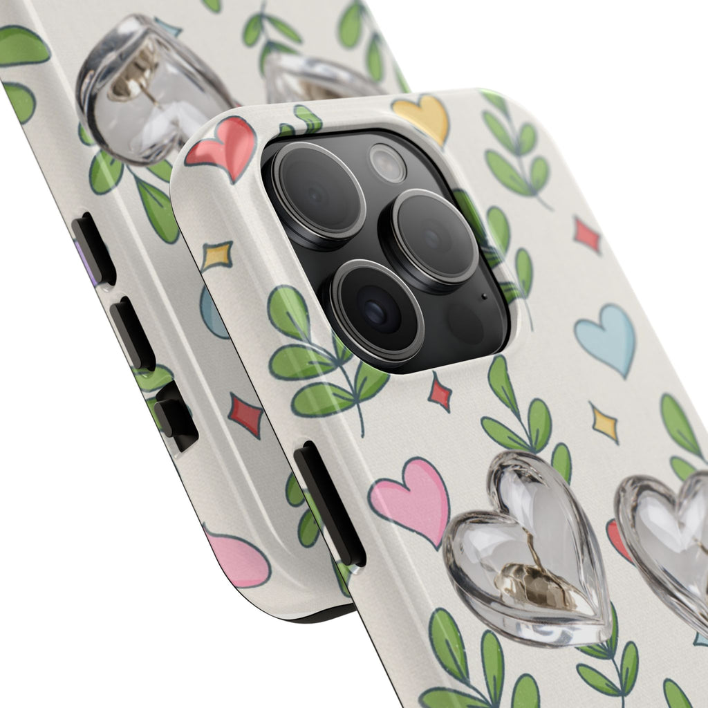 Floral Hearts Tough Phone Case