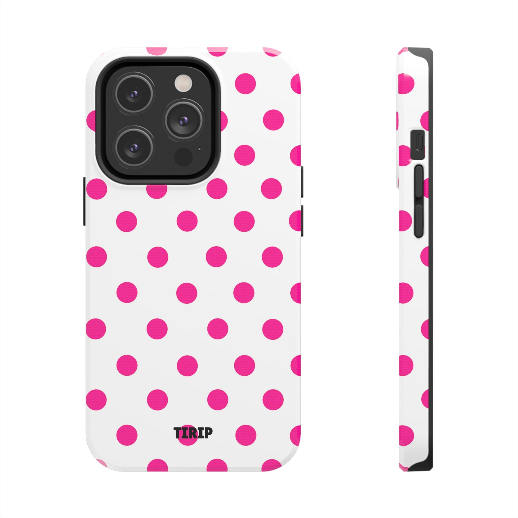 Pink & White Polka Dot Tough Phone Case
