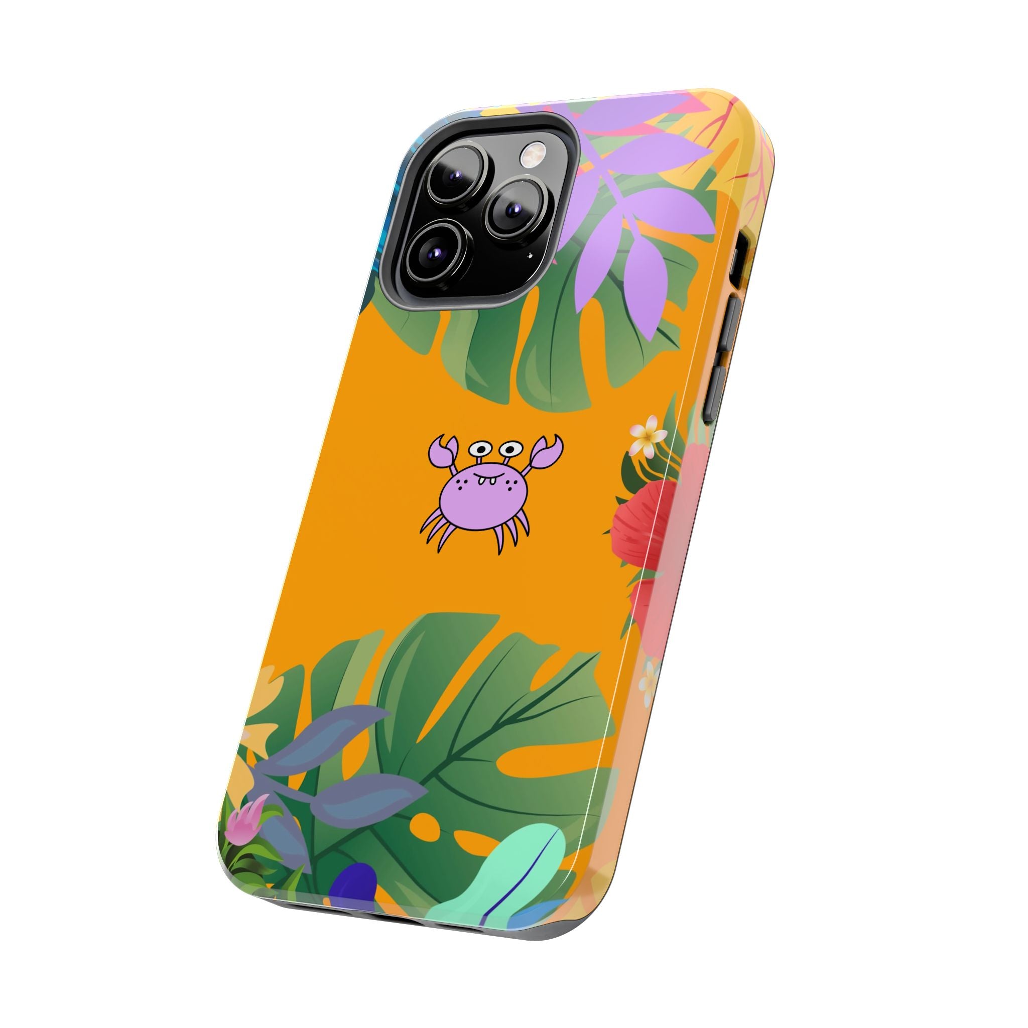 Tropical Floral Crab Tough Phone Case