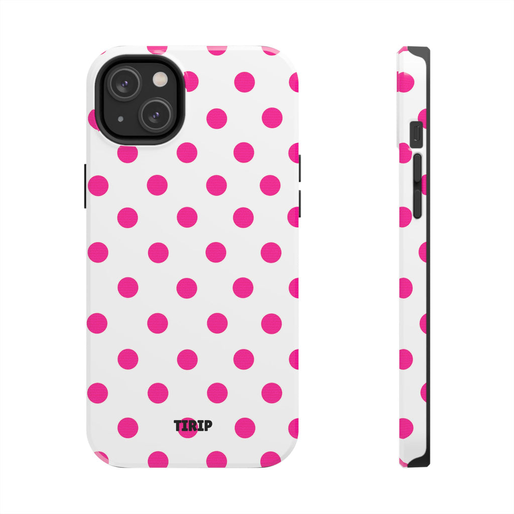 Pink & White Polka Dot Tough Phone Case