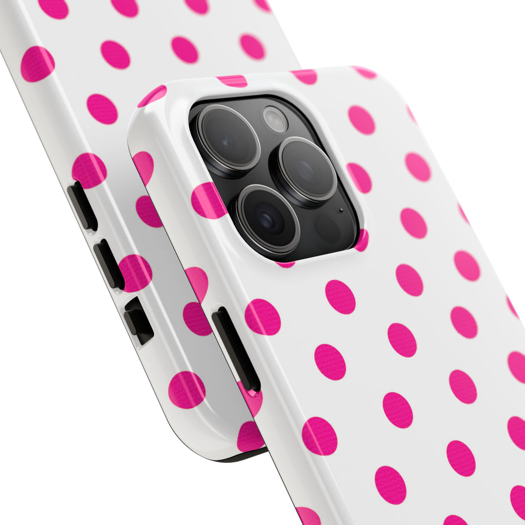 Pink & White Polka Dot Tough Phone Case
