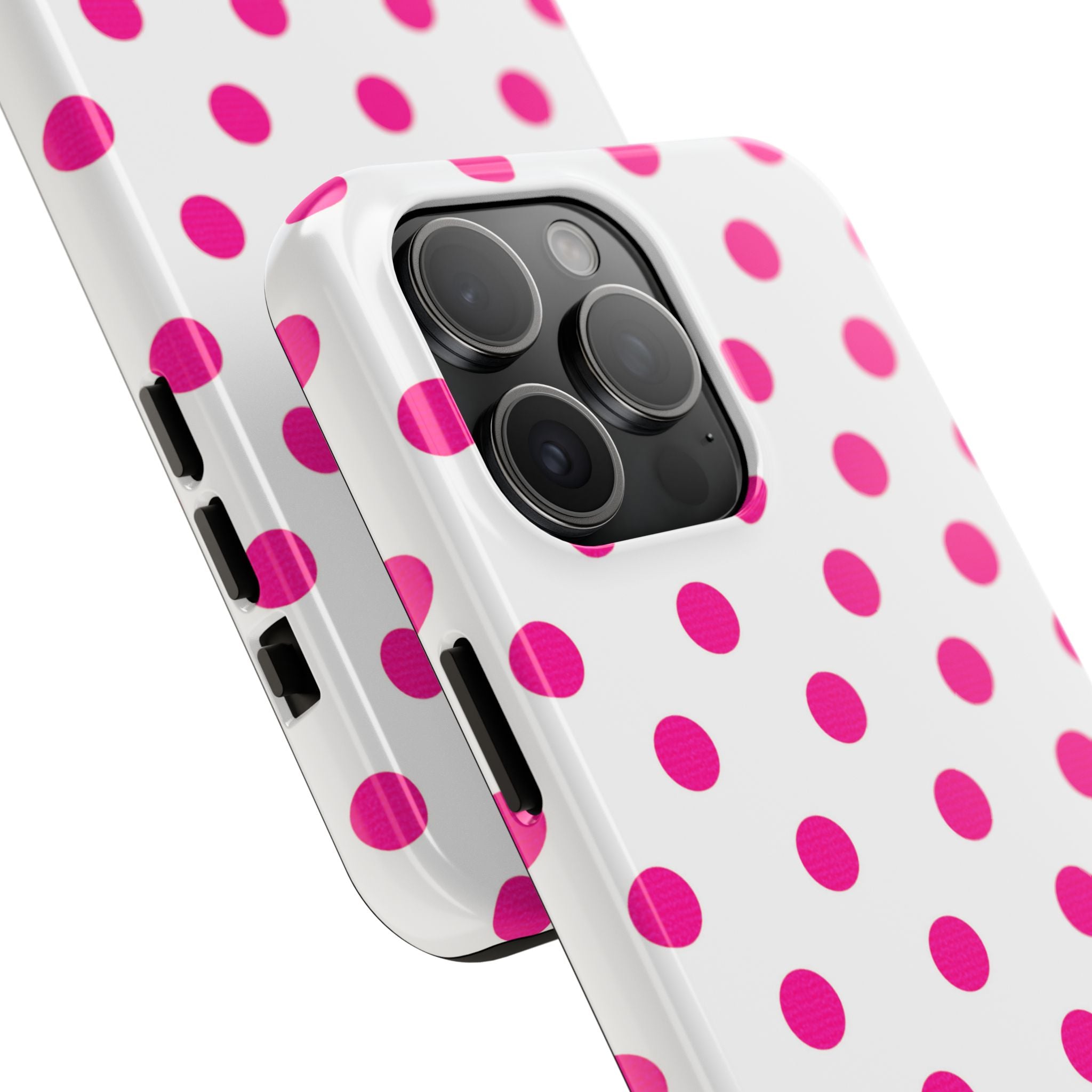 Pink & White Polka Dot Tough Phone Case