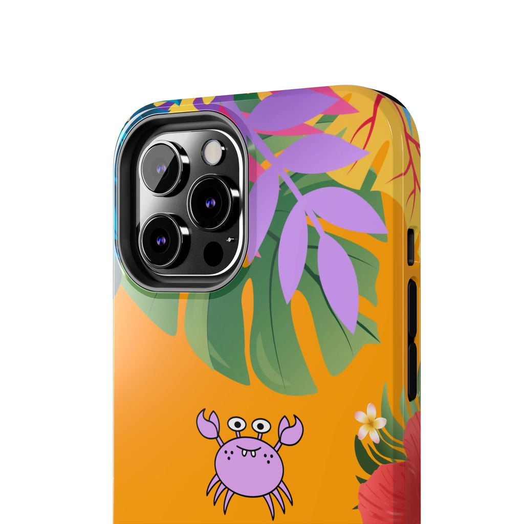 Tropical Floral Crab Tough Phone Case