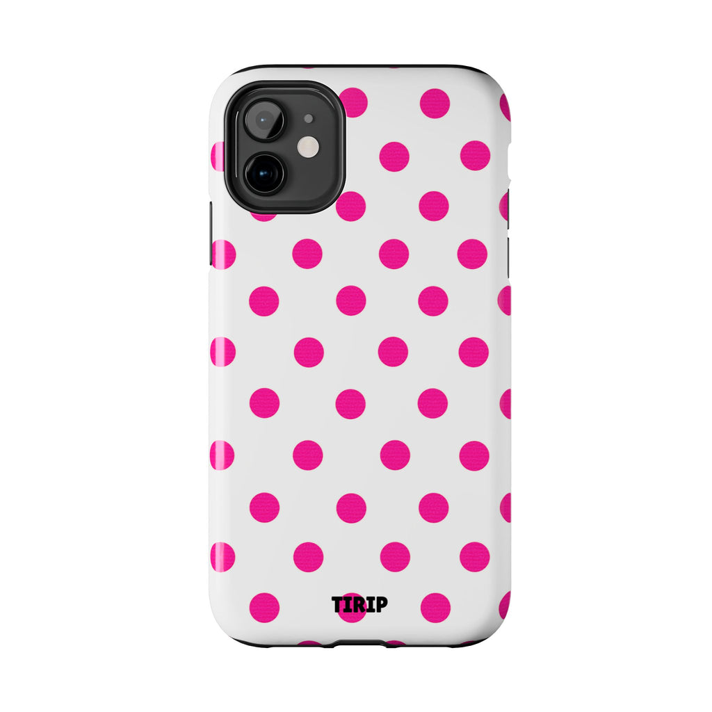 Pink & White Polka Dot Tough Phone Case
