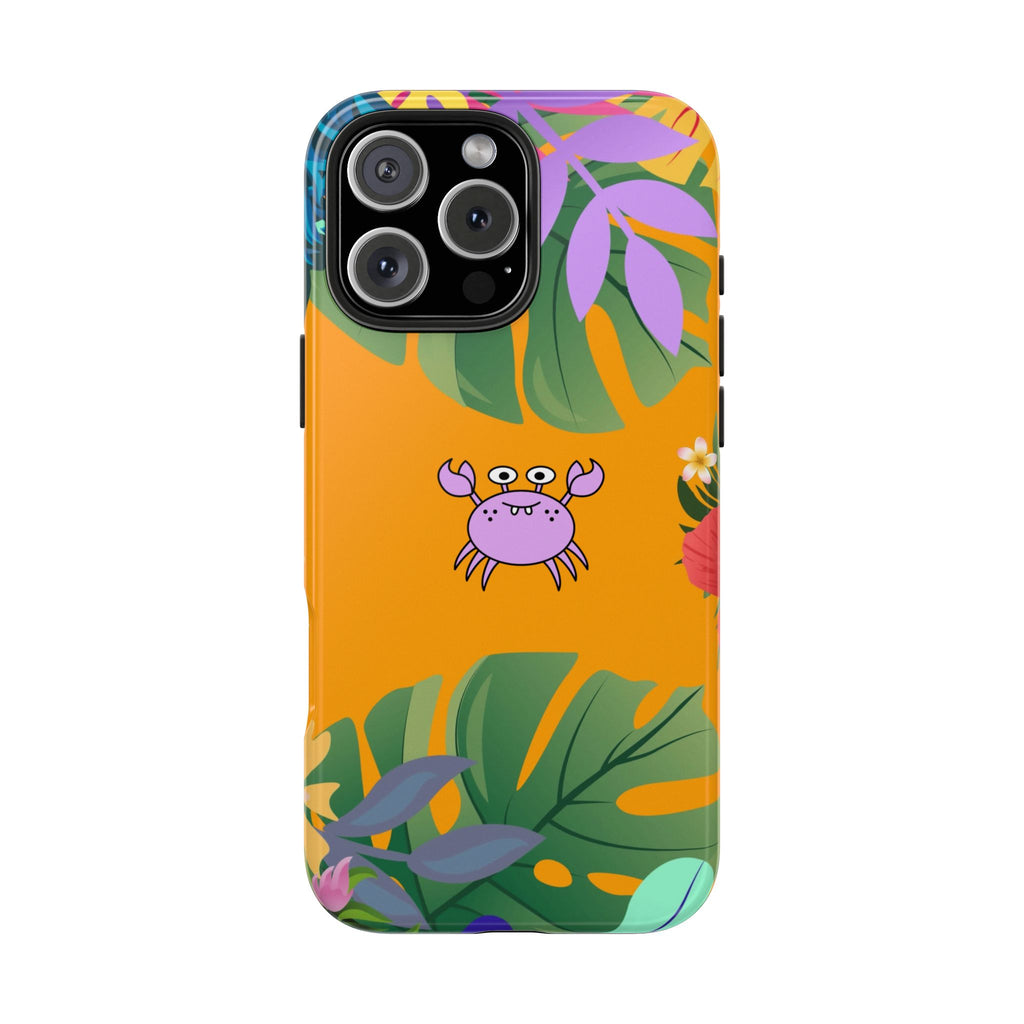 Tropical Floral Crab Tough Phone Case