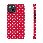 Red & White Polka Dot Tough Phone Cases