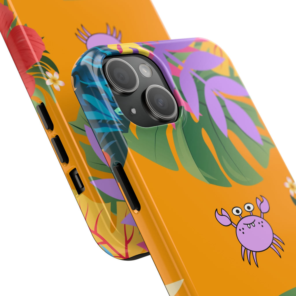 Tropical Floral Crab Tough Phone Case