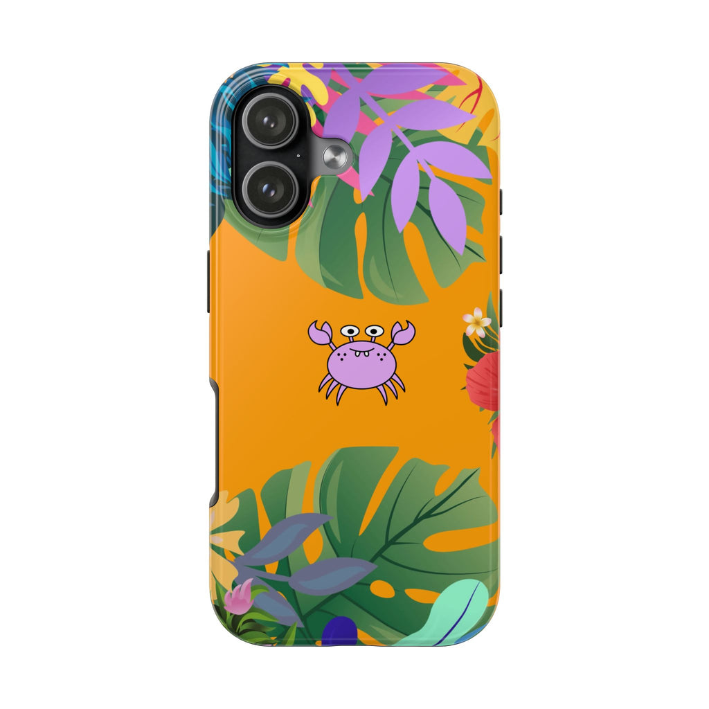 Tropical Floral Crab Tough Phone Case