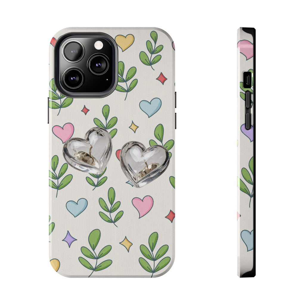 Floral Hearts Tough Phone Case