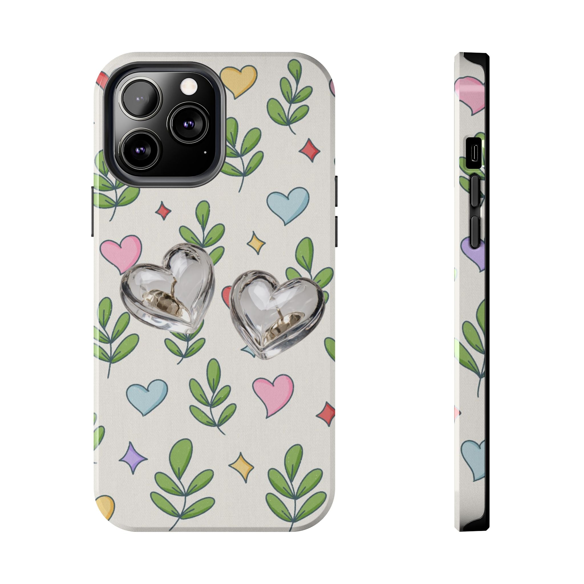 Floral Hearts Tough Phone Case