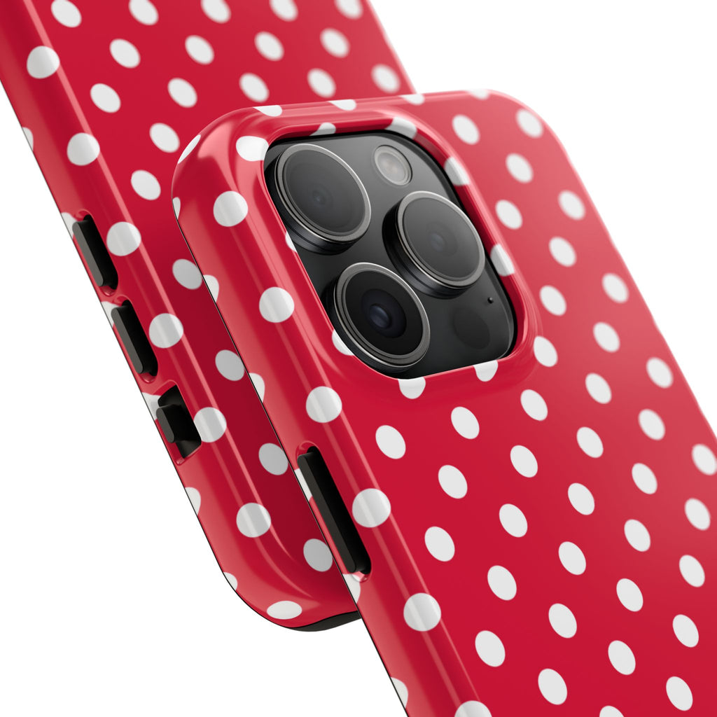 Red & White Polka Dot Tough Phone Cases