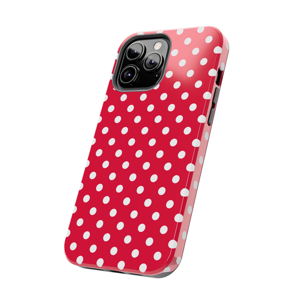 Red & White Polka Dot Tough Phone Cases
