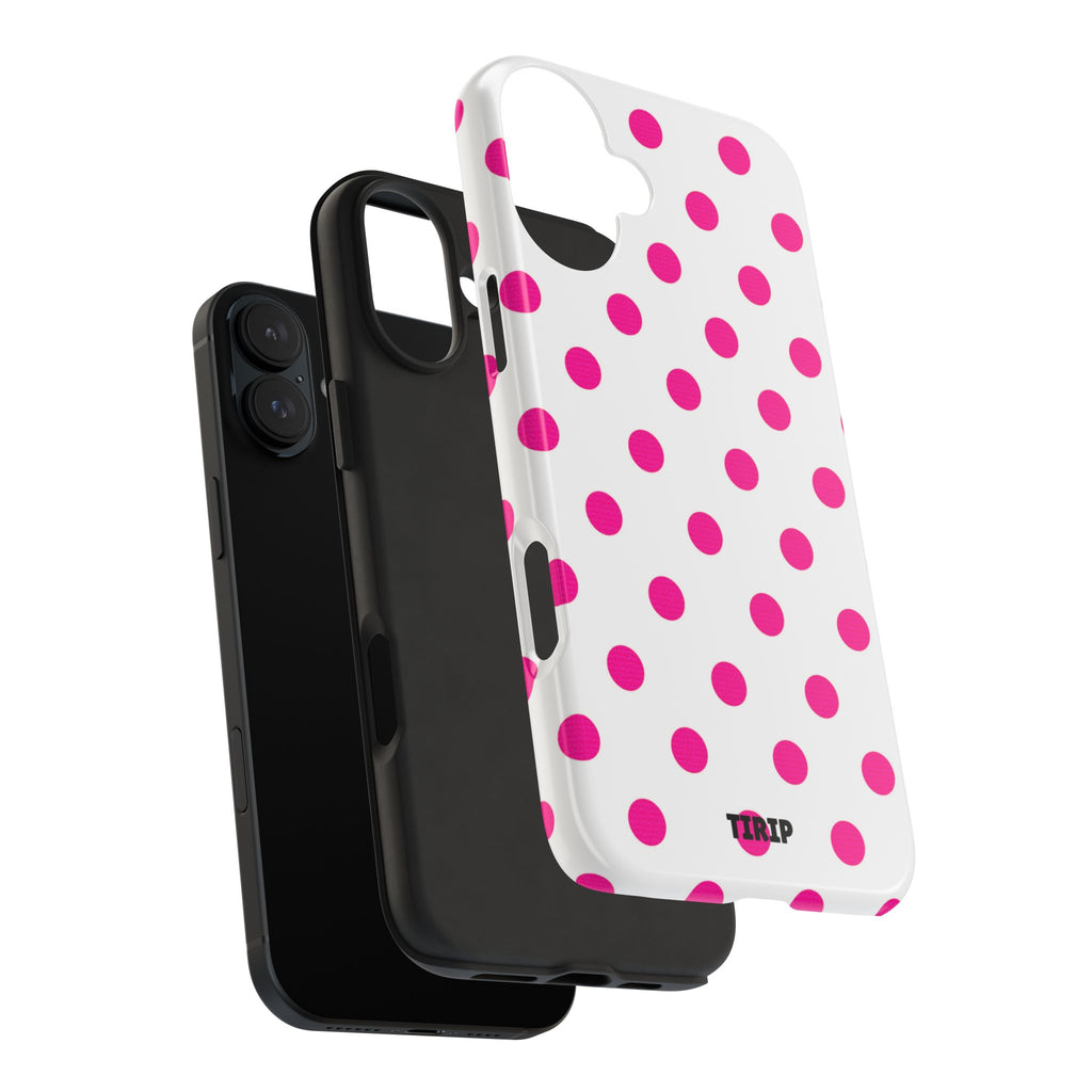 Pink & White Polka Dot Tough Phone Case