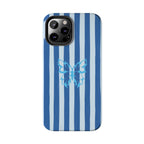 Blue Striped Butterfly Tough Phone Case
