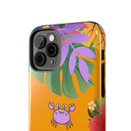 Tropical Floral Crab Tough Phone Case