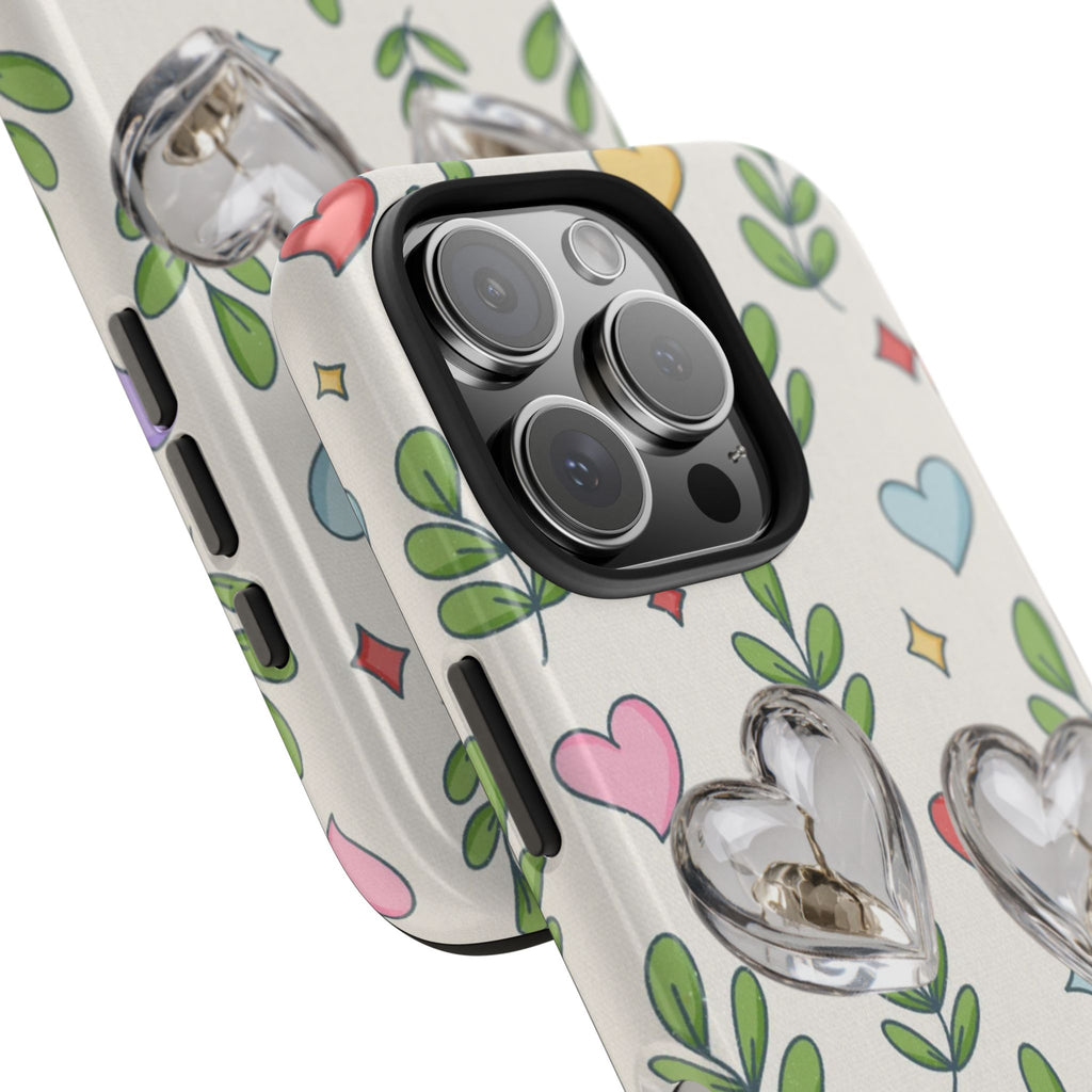 Floral Hearts Tough Phone Case