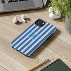 Blue Striped Butterfly Tough Phone Case