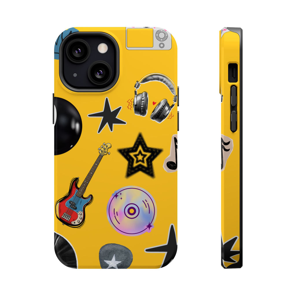 Yellow Music Icons MagSafe Phone Case