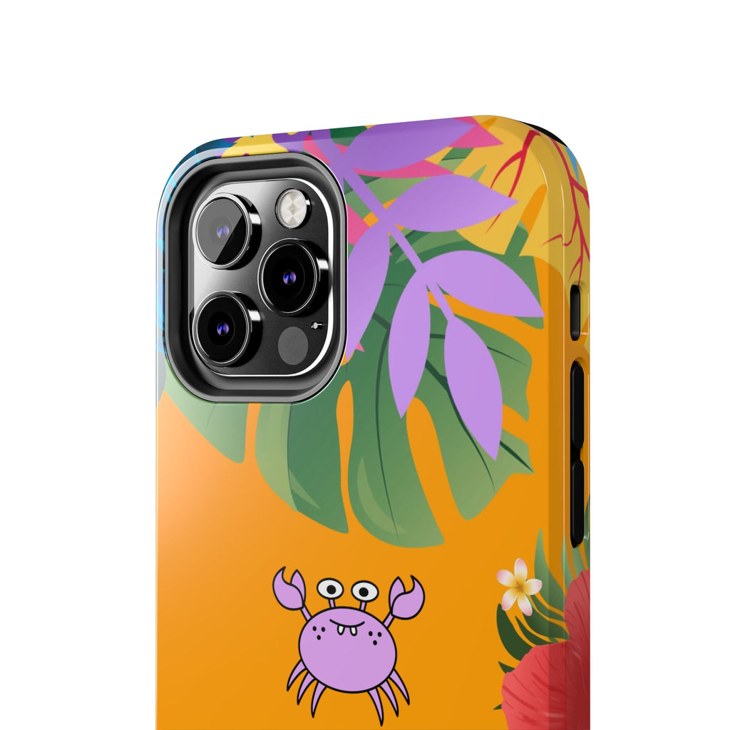 Tropical Floral Crab Tough Phone Case
