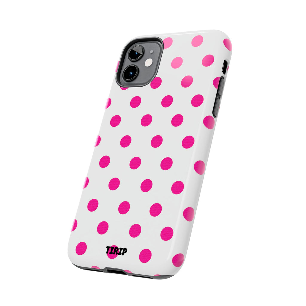 Pink & White Polka Dot Tough Phone Case