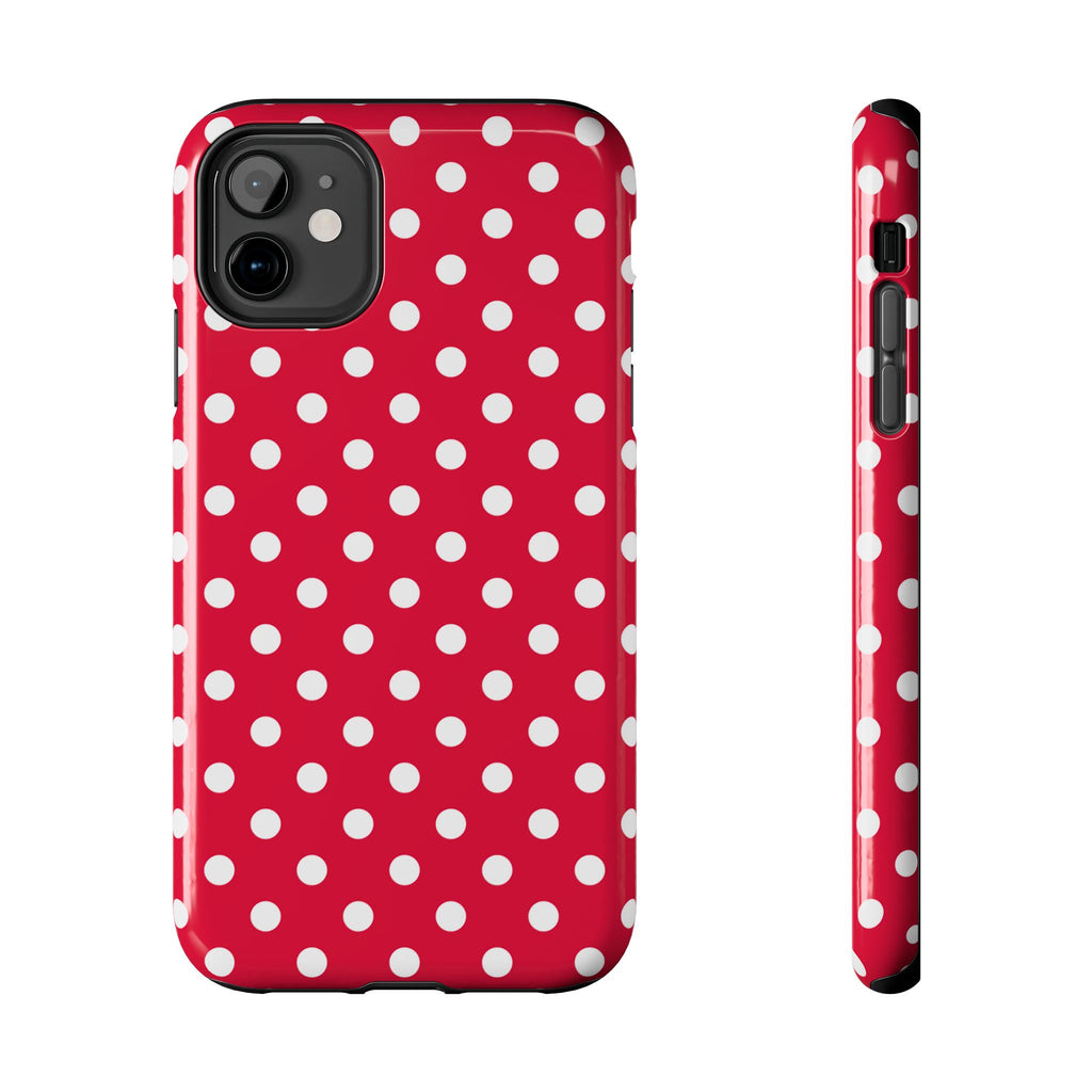 Red & White Polka Dot Tough Phone Cases