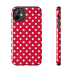Red & White Polka Dot Tough Phone Cases