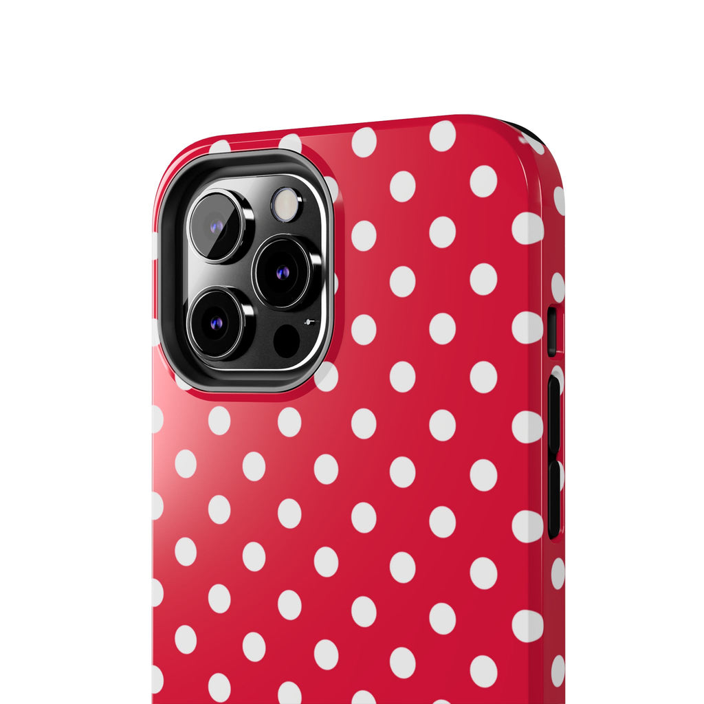 Red & White Polka Dot Tough Phone Cases