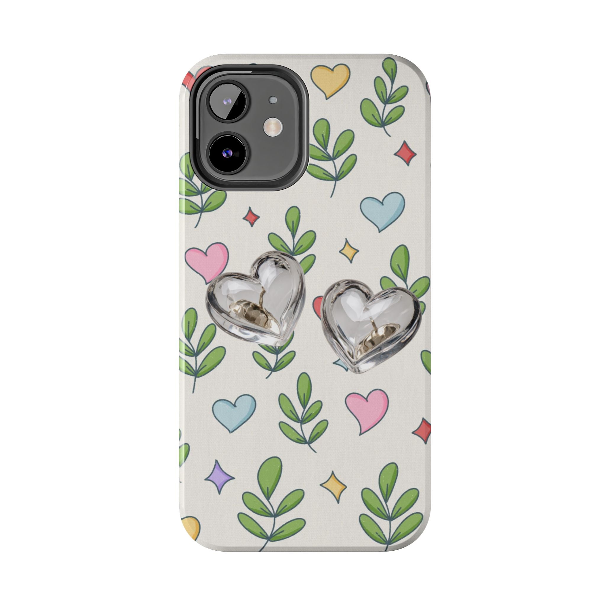 Floral Hearts Tough Phone Case