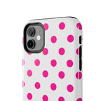 Pink & White Polka Dot Tough Phone Case