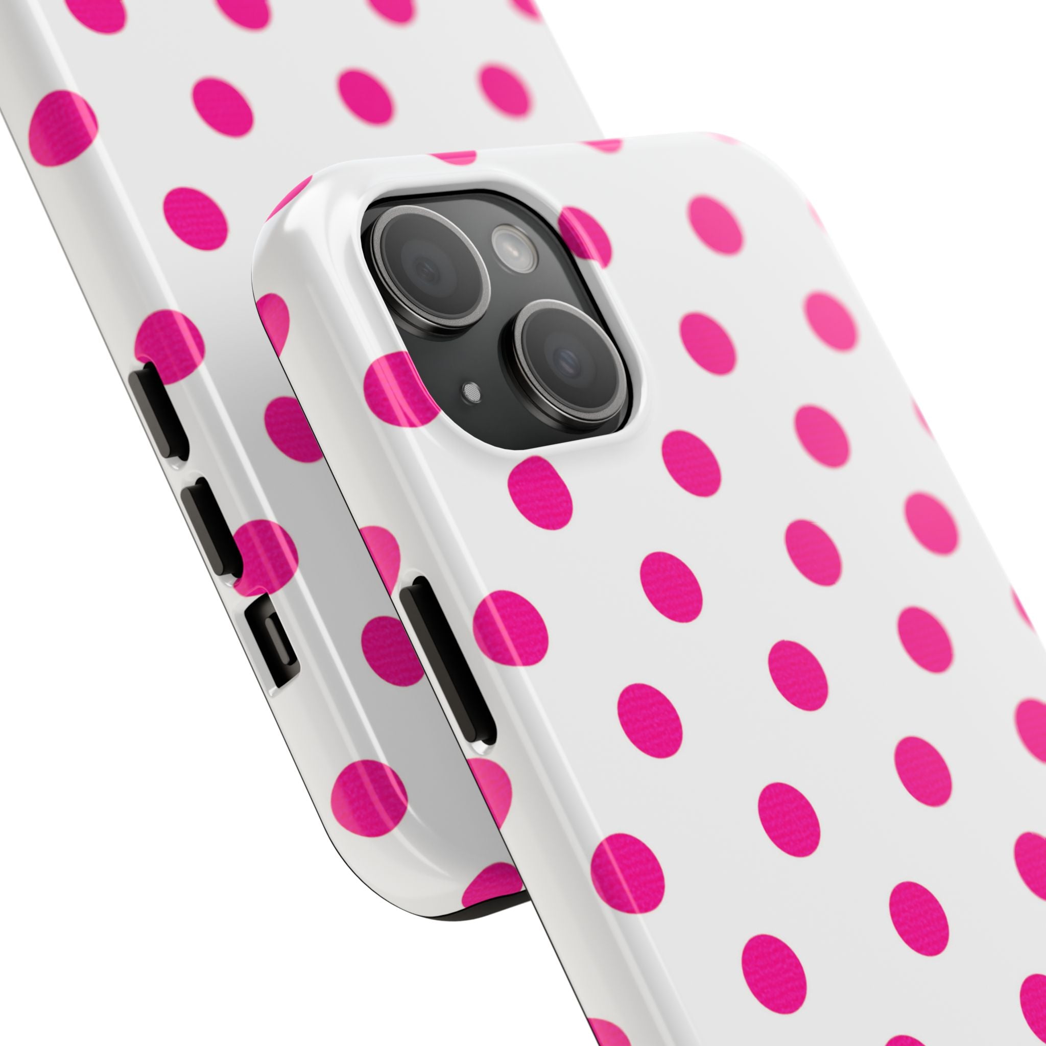 Pink & White Polka Dot Tough Phone Case