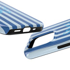 Blue Striped Butterfly Tough Phone Case