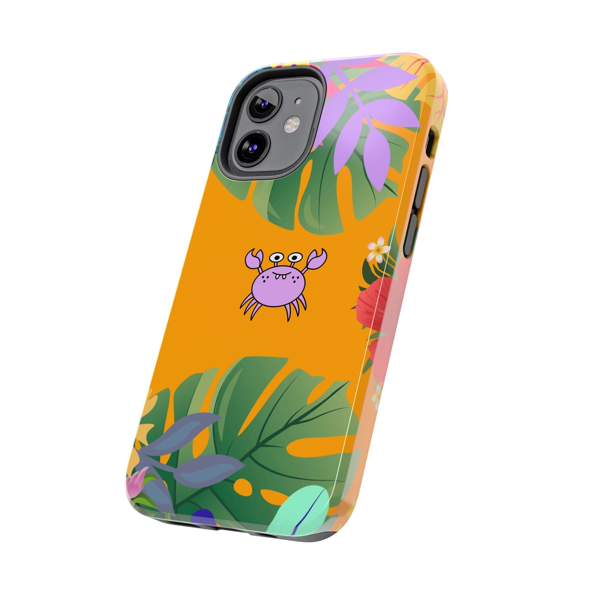 Tropical Floral Crab Tough Phone Case