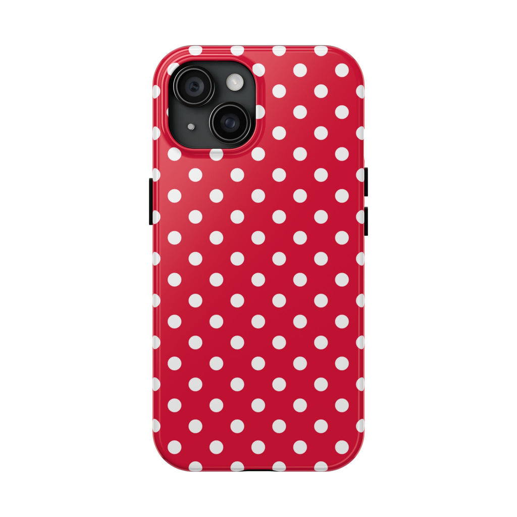 Red & White Polka Dot Tough Phone Cases