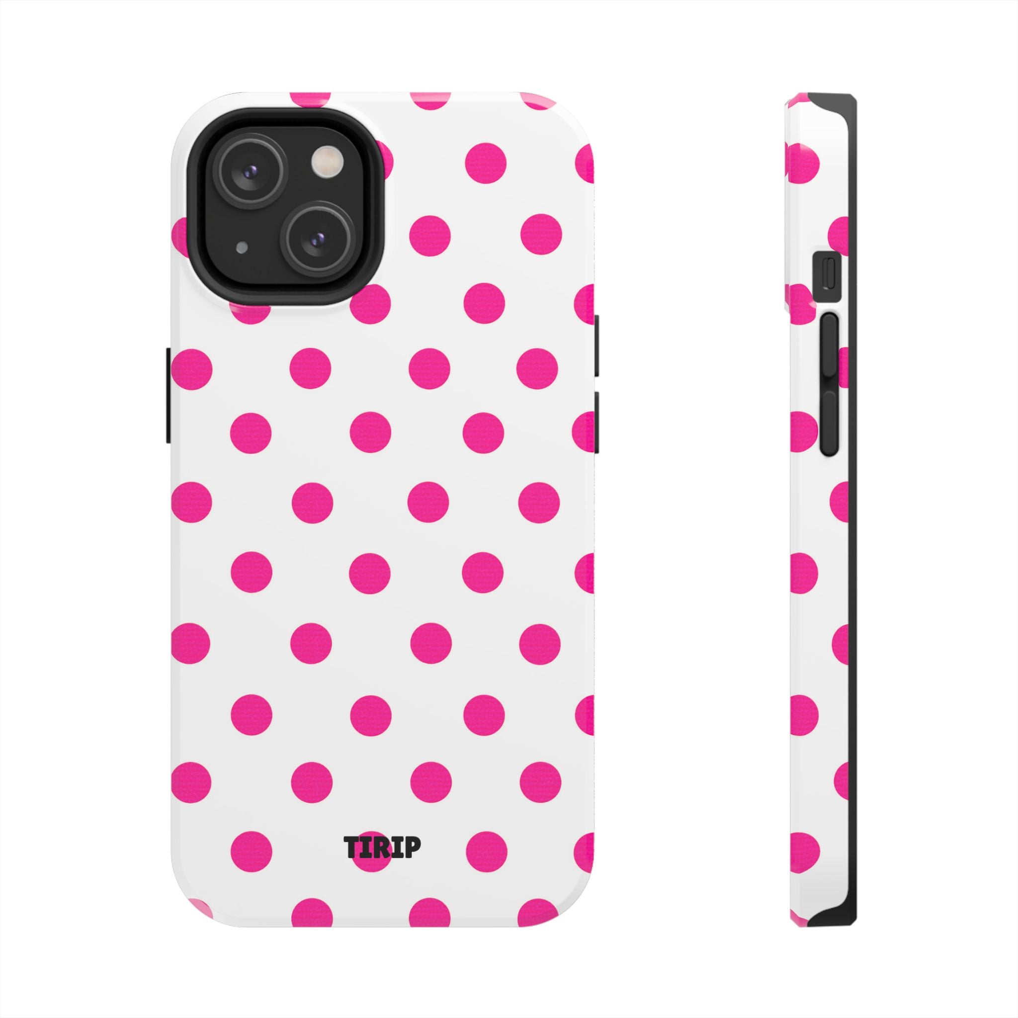 Pink & White Polka Dot Tough Phone Case