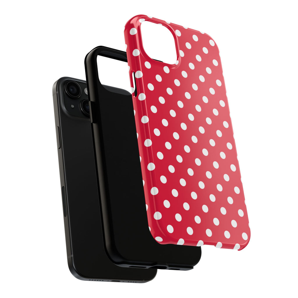 Red & White Polka Dot Tough Phone Cases
