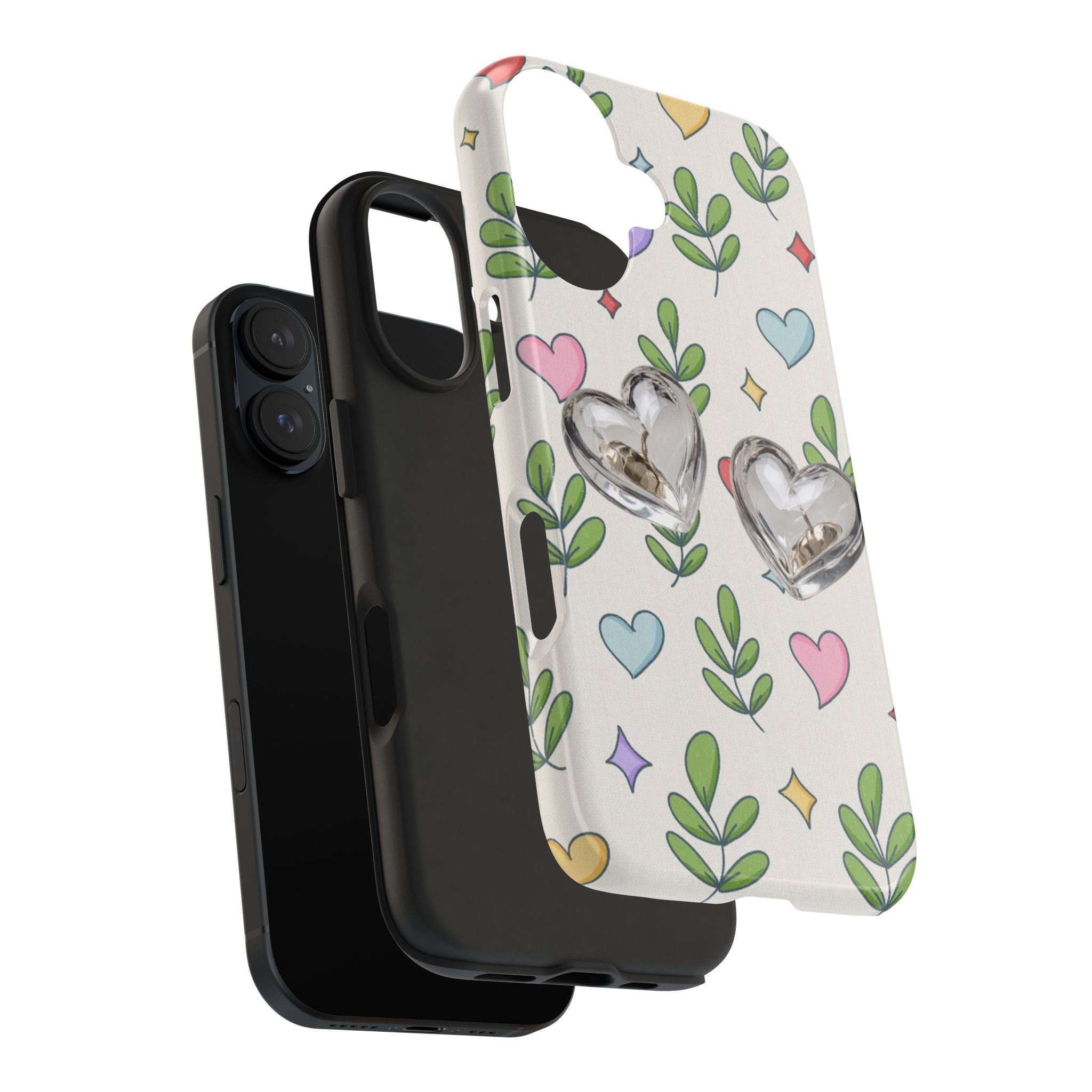 Floral Hearts Tough Phone Case
