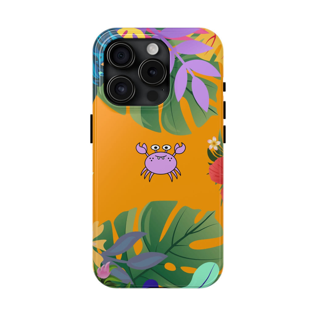 Tropical Floral Crab Tough Phone Case