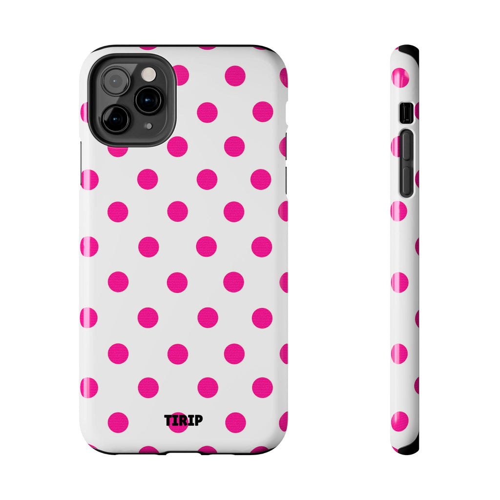 Pink & White Polka Dot Tough Phone Case