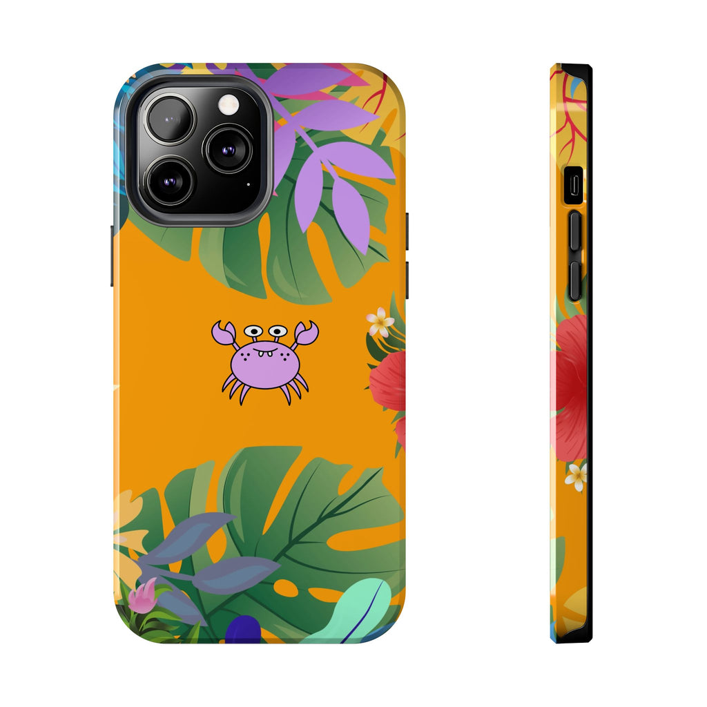 Tropical Floral Crab Tough Phone Case