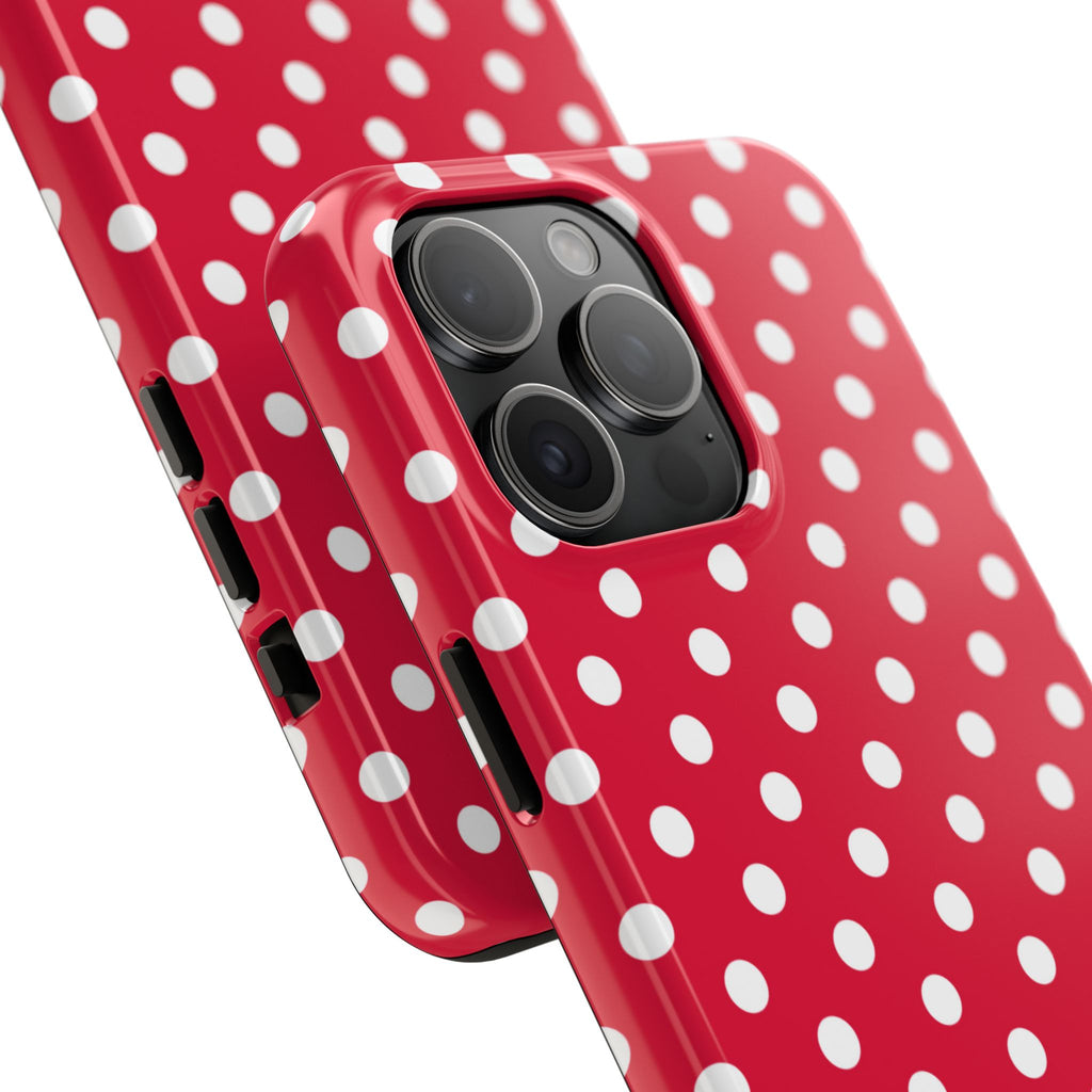 Red & White Polka Dot Tough Phone Cases