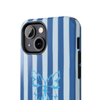 Blue Striped Butterfly Tough Phone Case